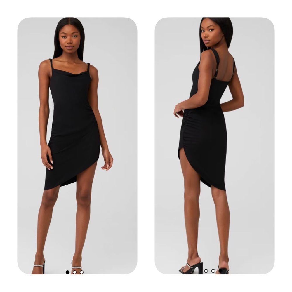 AMANDA UPRICHARD GLAMOUR DRESS black asymmetrical sexy $242